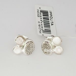 IPPOLITA Sterling Silver Diamond 0.19ctw Onda Cluster Stud Earrings